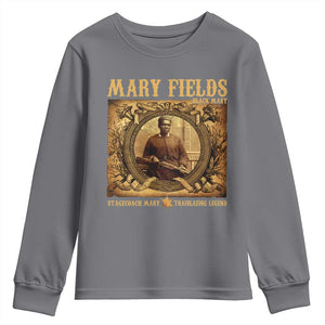 Mary Fields Youth Sweatshirt Stagecoach Mary Trailblazing Legend Black Cowgirl TS11 Charcoal Print Your Wear