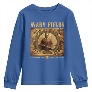Mary Fields Youth Sweatshirt Stagecoach Mary Trailblazing Legend Black Cowgirl TS11 Royal Blue Print Your Wear