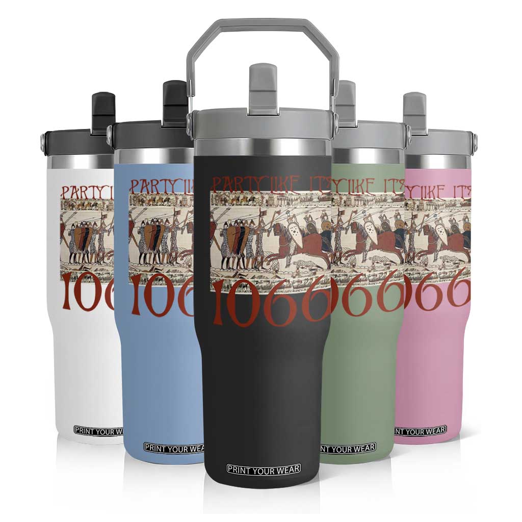 Medieval Bayeux Tapestry Hastings 1066 Flip Straw Tumbler Funny Party Like It's 1066 History Lover TS09 Print Your Wear