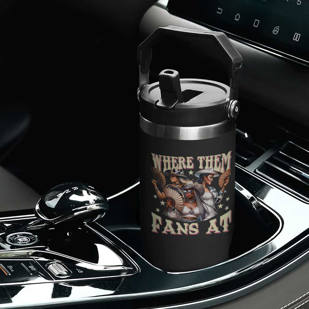 Melanin Cowgirls Flip Straw Tumbler Where Them Fans At Country Life Women Girls TS02 Print Your Wear