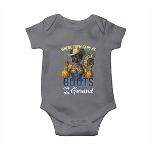 Melanin Cowgirls Linedance Baby Onesie Where Them Fans At Boots On Da Ground TS02 Charcoal Print Your Wear
