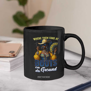 Melanin Cowgirls Linedance Coffee Mug Where Them Fans At Boots On Da Ground TS02 Print Your Wear