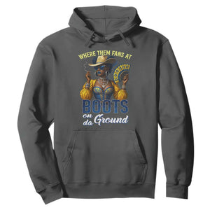 Melanin Cowgirls Linedance Hoodie Where Them Fans At Boots On Da Ground TS02 Dark Heather Print Your Wear