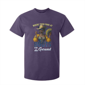 Melanin Cowgirls Linedance T Shirt For Kid Where Them Fans At Boots On Da Ground TS02 Purple Print Your Wear