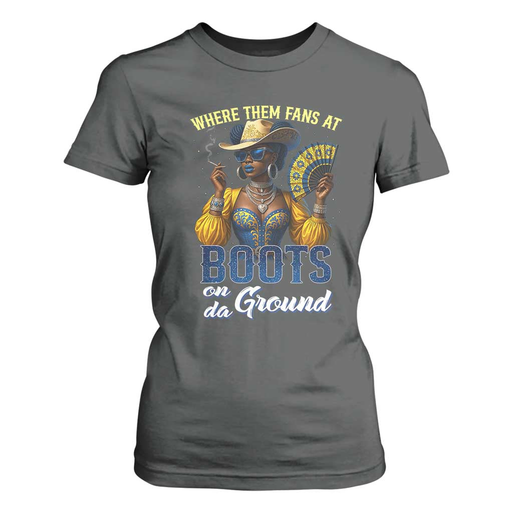 Melanin Cowgirls Linedance T Shirt For Women Where Them Fans At Boots On Da Ground TS02 Dark Heather Print Your Wear