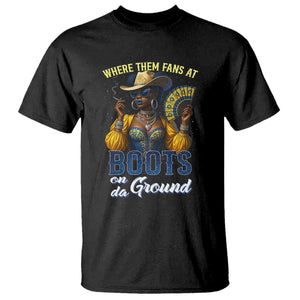 Melanin Cowgirls Linedance T Shirt Where Them Fans At Boots On Da Ground TS02 Black Print Your Wear