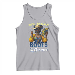 Melanin Cowgirls Linedance Tank Top Where Them Fans At Boots On Da Ground TS02 Athletic Heather Print Your Wear