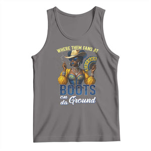 Melanin Cowgirls Linedance Tank Top Where Them Fans At Boots On Da Ground TS02 Deep Heather Print Your Wear