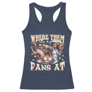 Melanin Cowgirls Racerback Tank Top Where Them Fans At Country Life Women Girls TS02 Navy Print Your Wear