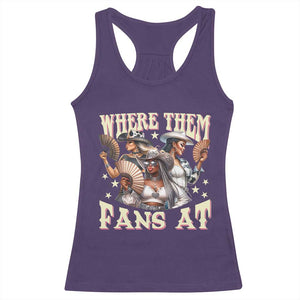 Melanin Cowgirls Racerback Tank Top Where Them Fans At Country Life Women Girls TS02 Purple Print Your Wear