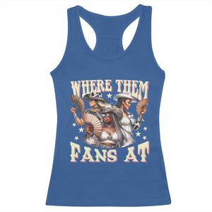 Melanin Cowgirls Racerback Tank Top Where Them Fans At Country Life Women Girls TS02 Royal Blue Print Your Wear