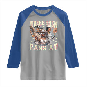 Melanin Cowgirls Raglan Shirt Where Them Fans At Country Life Women Girls TS02 Sport Gray Royal Print Your Wear
