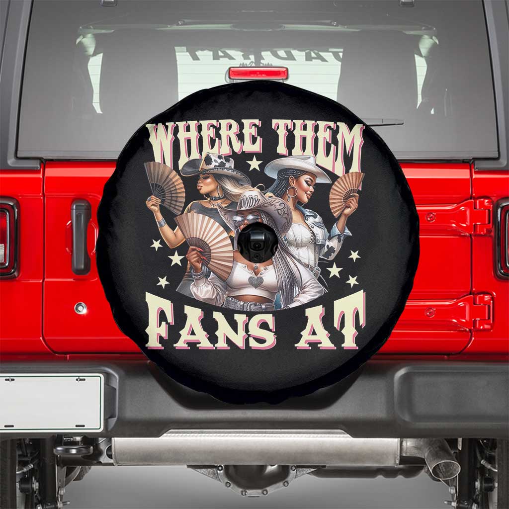 Melanin Cowgirls Spare Tire Cover Where Them Fans At Country Life Women Girls TS02 Black Print Your Wear
