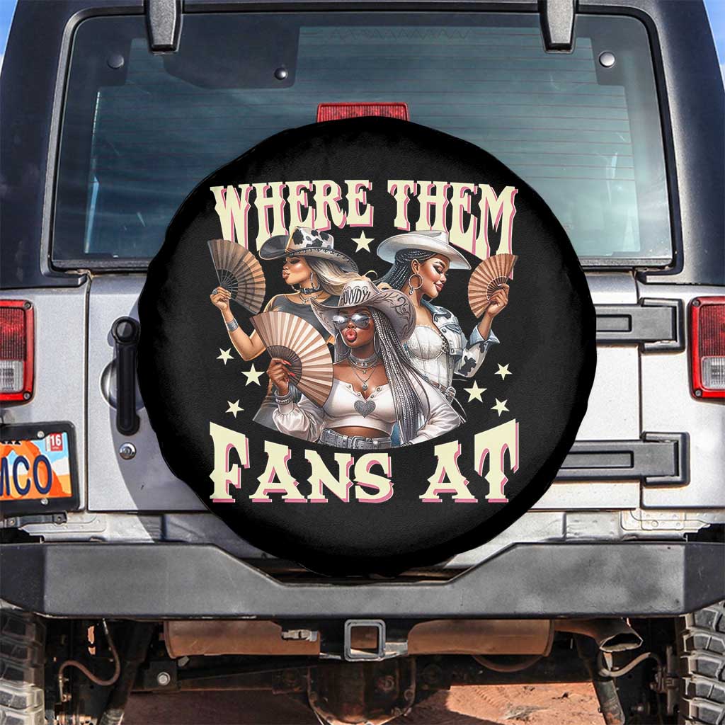 Melanin Cowgirls Spare Tire Cover Where Them Fans At Country Life Women Girls TS02 No hole Black Print Your Wear