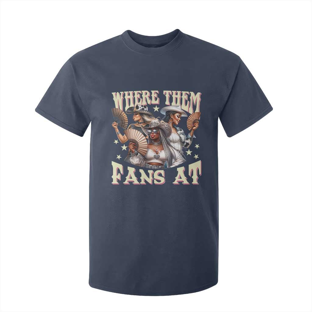 Melanin Cowgirls T Shirt For Kid Where Them Fans At Country Life Women Girls TS02 Navy Print Your Wear