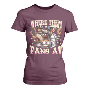 Melanin Cowgirls T Shirt For Women Where Them Fans At Country Life Women Girls TS02 Maroon Print Your Wear