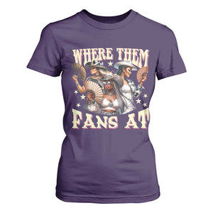 Melanin Cowgirls T Shirt For Women Where Them Fans At Country Life Women Girls TS02 Purple Print Your Wear