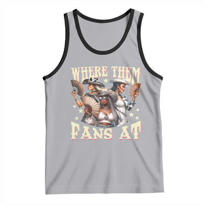 Melanin Cowgirls Tank Top Where Them Fans At Country Life Women Girls TS02 Athletic Heather Black Print Your Wear