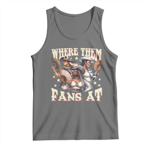 Melanin Cowgirls Tank Top Where Them Fans At Country Life Women Girls TS02 Black Heather Print Your Wear
