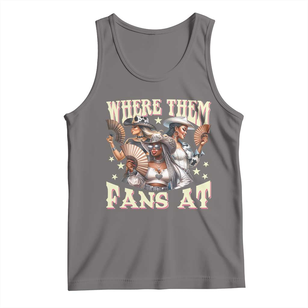 Melanin Cowgirls Tank Top Where Them Fans At Country Life Women Girls TS02 Deep Heather Print Your Wear