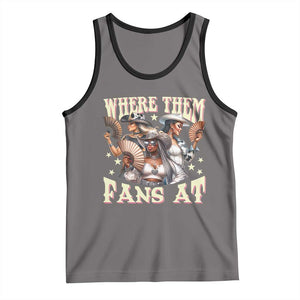 Melanin Cowgirls Tank Top Where Them Fans At Country Life Women Girls TS02 Deep Heather Black Print Your Wear