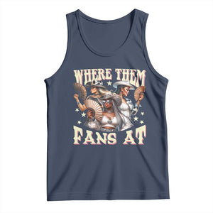 Melanin Cowgirls Tank Top Where Them Fans At Country Life Women Girls TS02 Navy Print Your Wear