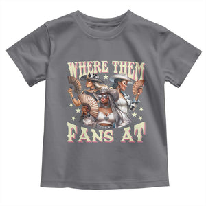 Melanin Cowgirls Toddler T Shirt Where Them Fans At Country Life Women Girls TS02 Charcoal Print Your Wear