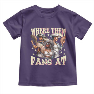 Melanin Cowgirls Toddler T Shirt Where Them Fans At Country Life Women Girls TS02 Purple Print Your Wear