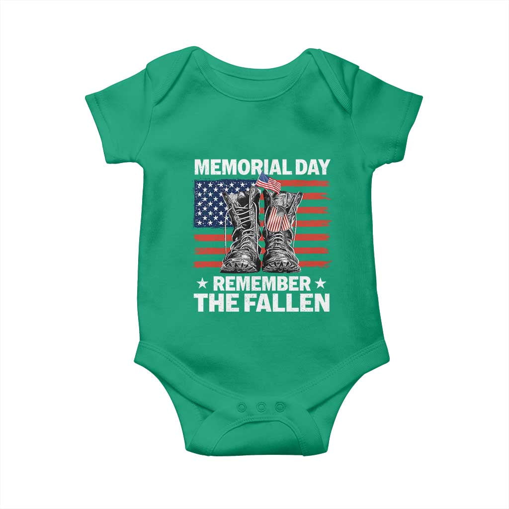 Memorial Day Remember The Fallen Baby Onesie Veteran Military Vintage USA Flag TS10 Irish Green Print Your Wear