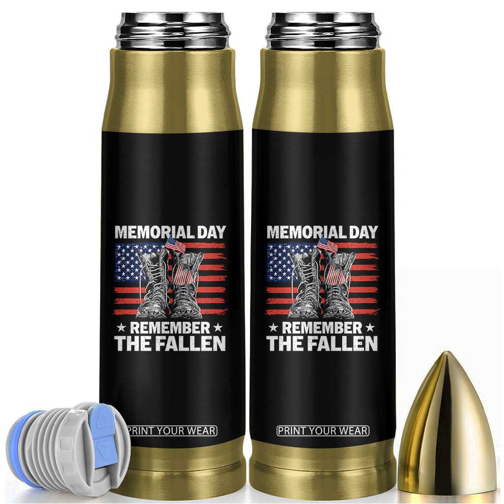 Memorial Day Remember The Fallen Bullet Tumbler Veteran Military Vintage USA Flag TS10 Black Print Your Wear