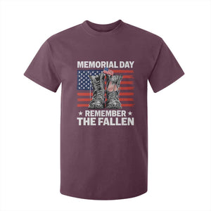 Memorial Day Remember The Fallen T Shirt For Kid Veteran Military Vintage USA Flag TS10 Maroon Print Your Wear