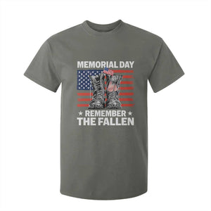 Memorial Day Remember The Fallen T Shirt For Kid Veteran Military Vintage USA Flag TS10 Military Green Print Your Wear