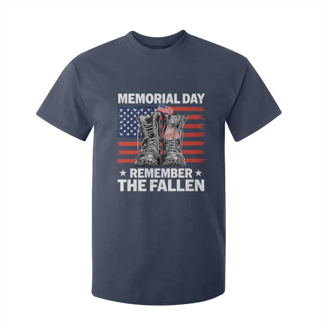 Memorial Day Remember The Fallen T Shirt For Kid Veteran Military Vintage USA Flag TS10 Navy Print Your Wear