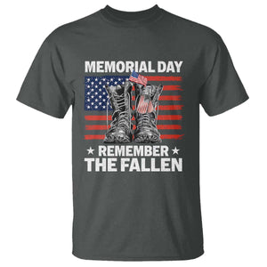 Memorial Day Remember The Fallen T Shirt Veteran Military Vintage USA Flag TS10 Dark Heather Print Your Wear