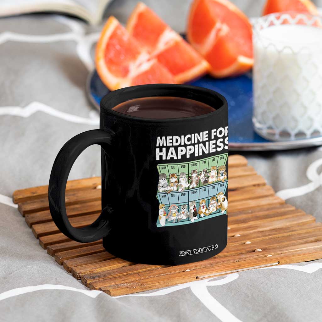Mental Health Coffee Mug Medicine For Happiness Cute Cat TS09 Print Your Wear
