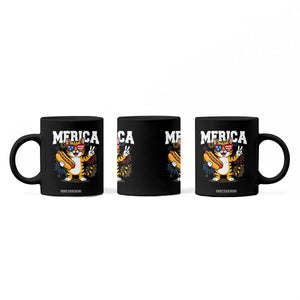 Merica Cat Coffee Mug Funny 4th of July Hot Dog and Fireworks Patriotic USA Flag TS02 Print Your Wear