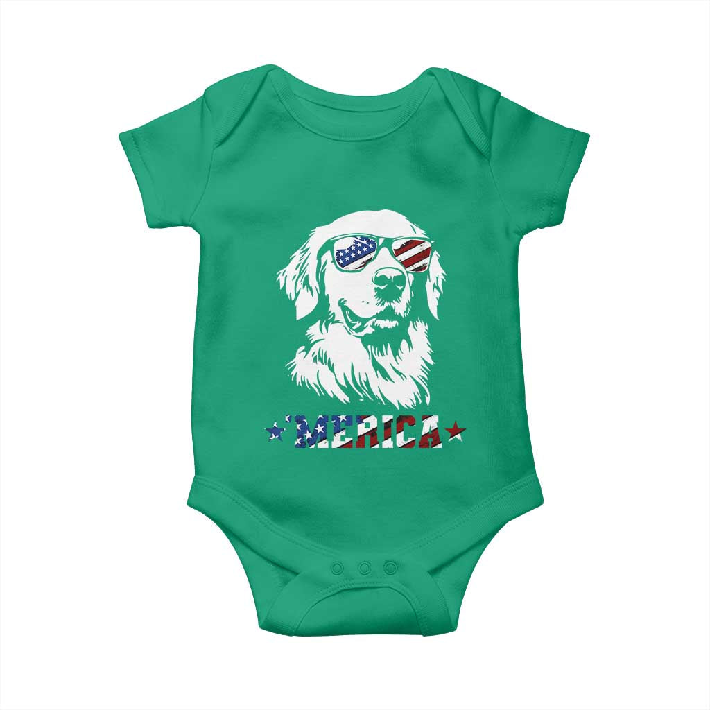 Merica Golden Retriever Baby Onesie 4th of July Dog Patriotic Dog Mom TS10 Irish Green Print Your Wear