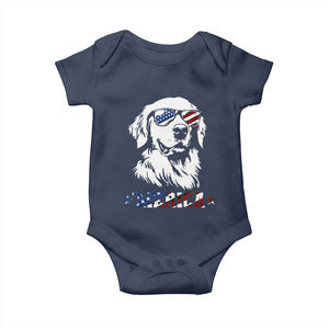 Merica Golden Retriever Baby Onesie 4th of July Dog Patriotic Dog Mom TS10 Navy Print Your Wear