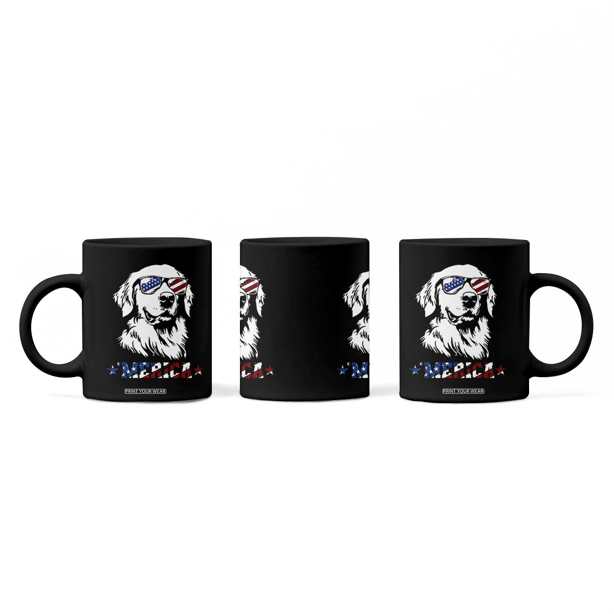 Merica Golden Retriever Coffee Mug 4th of July Dog Patriotic Dog Mom TS10 Print Your Wear
