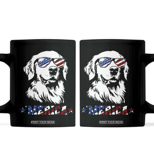 Merica Golden Retriever Coffee Mug 4th of July Dog Patriotic Dog Mom TS10 Black Print Your Wear