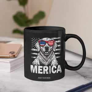 Merica Golden Retriever Coffee Mug Patriotic Dog US Flag 4th Of July TS02 Print Your Wear