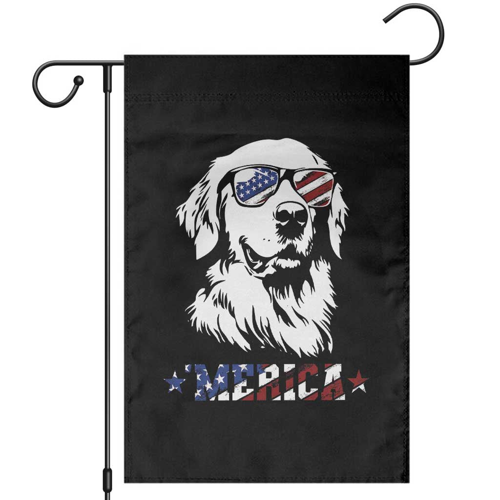Merica Golden Retriever Garden Flag 4th of July Dog Patriotic Dog Mom TS10 Black Print Your Wear