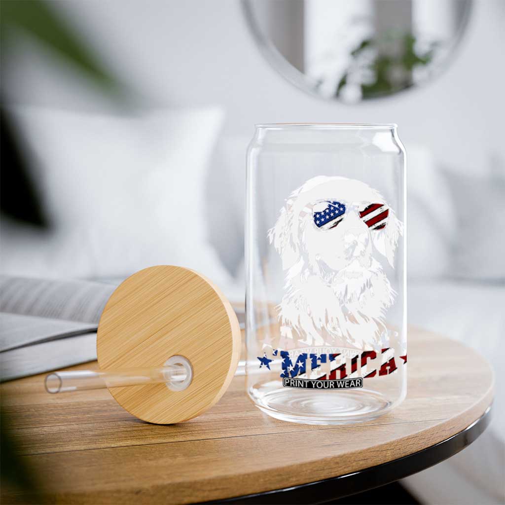 Merica Golden Retriever Glass Can 4th of July Dog Patriotic Dog Mom TS10 Print Your Wear