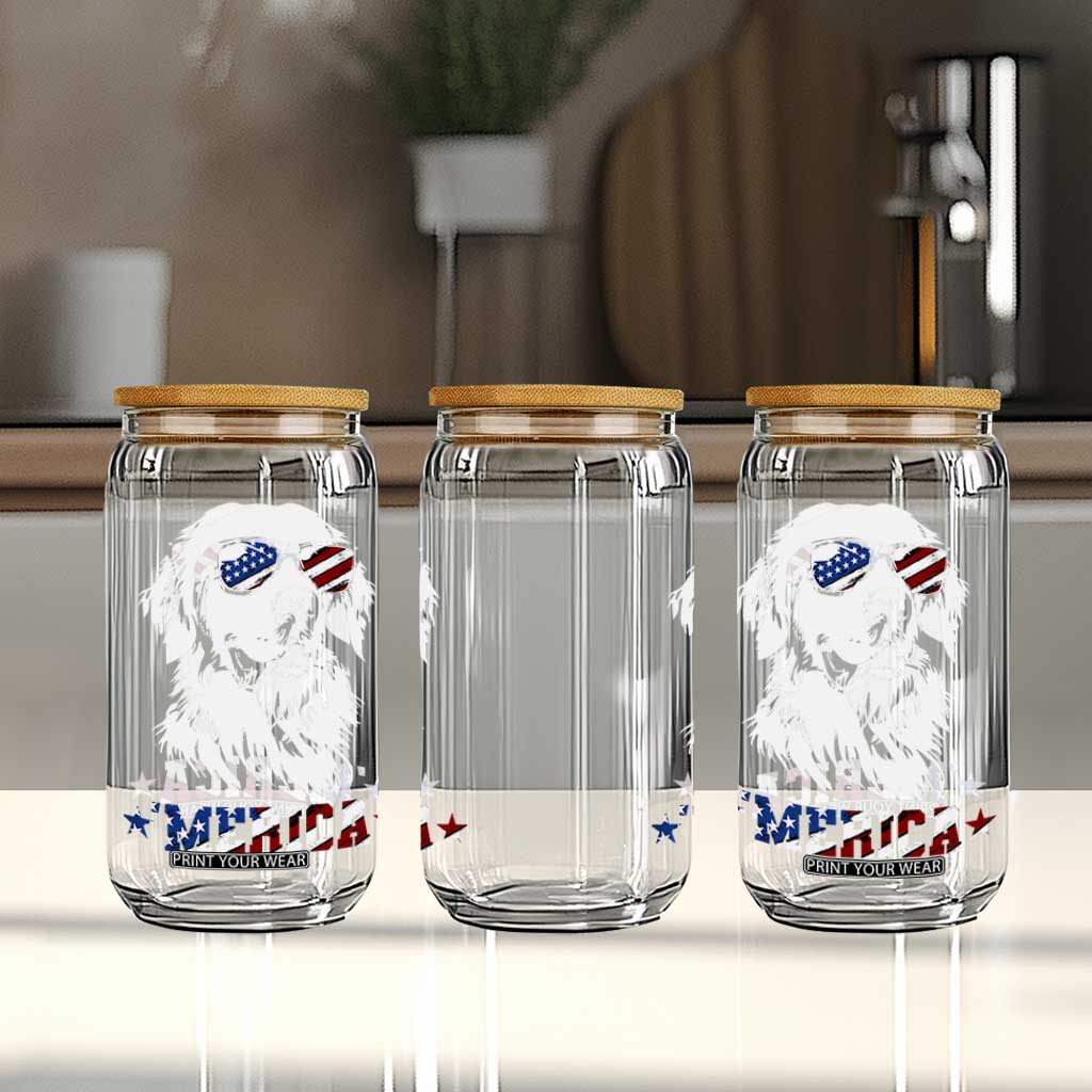 Merica Golden Retriever Glass Can 4th of July Dog Patriotic Dog Mom TS10 Print Your Wear