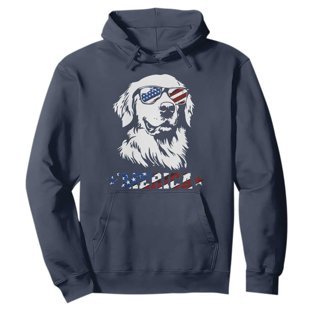 Merica Golden Retriever Hoodie 4th of July Dog Patriotic Dog Mom TS10 Navy Print Your Wear