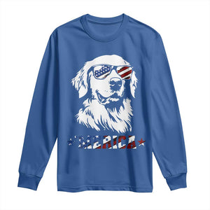 Merica Golden Retriever Long Sleeve Shirt 4th of July Dog Patriotic Dog Mom TS10 Royal Blue Print Your Wear