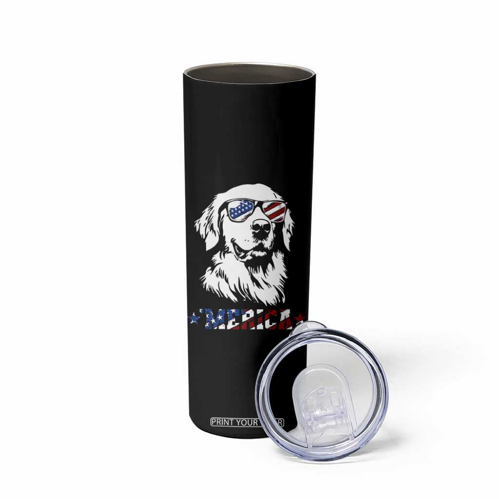 Merica Golden Retriever Skinny Tumbler 4th of July Dog Patriotic Dog Mom TS10 Print Your Wear
