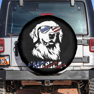 Merica Golden Retriever Spare Tire Cover 4th of July Dog Patriotic Dog Mom TS10 No hole Black Print Your Wear