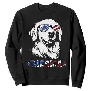 Merica Golden Retriever Sweatshirt 4th of July Dog Patriotic Dog Mom TS10 Black Print Your Wear