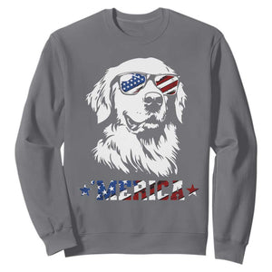 Merica Golden Retriever Sweatshirt 4th of July Dog Patriotic Dog Mom TS10 Charcoal Print Your Wear